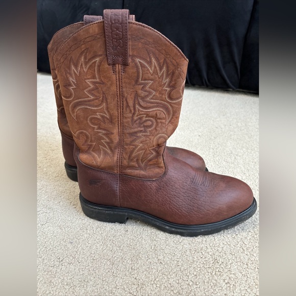 Red Wing Pecos Boots 2201 Pull On Cowboy Work Boot Steel Toe Brown Men's Sz 13 D - Picture 4 of 12
